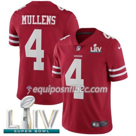 Camiseta Hombre NFL San Francisco 49ers Nick Mullens 4 Nike Rojo 2020 Super Bowl LIV